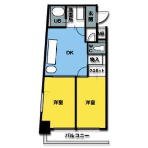 サンセリテ内山(2DK/1階)の間取り写真