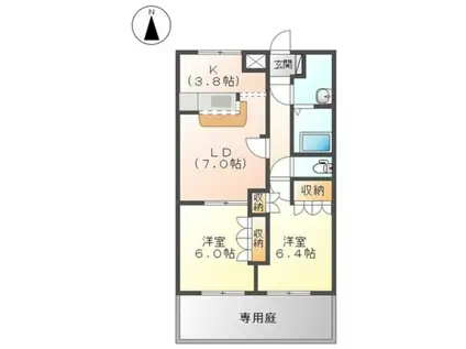 プリッツタウン(2LDK/1階)の間取り写真