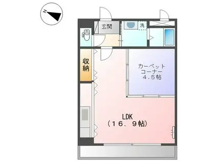 コンフォース21(1LDK/3階)の間取り写真