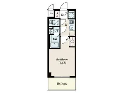 エスリードレジデンス本町パークフロント(1K/11階)の間取り写真