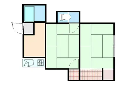 梅津コーポ(2K/2階)の間取り写真
