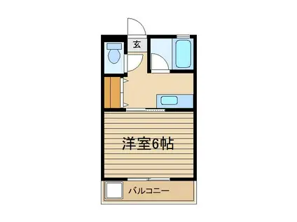 ユタカハイム(1K/1階)の間取り写真