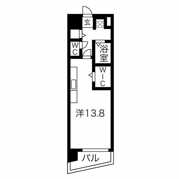 ベルドミール橘(ワンルーム/5階)の間取り写真