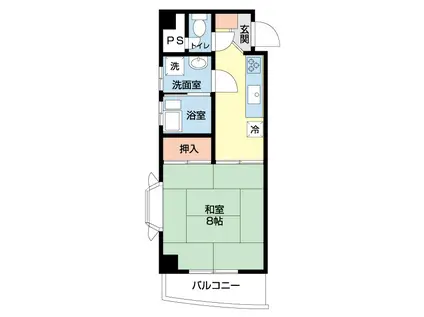ベルハイツ北山(1K/2階)の間取り写真
