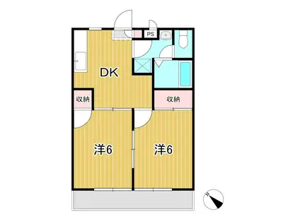 レジデンス本宮(2DK/2階)の間取り写真