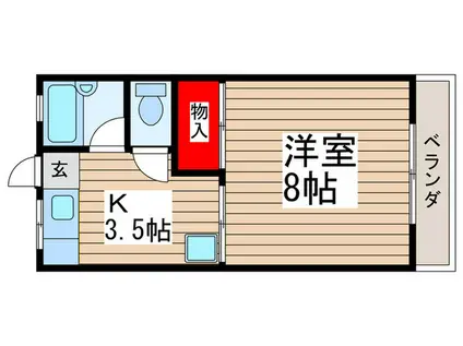 ベルハイム(1K/1階)の間取り写真