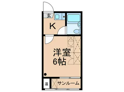 IMGハウスI(1K/1階)の間取り写真