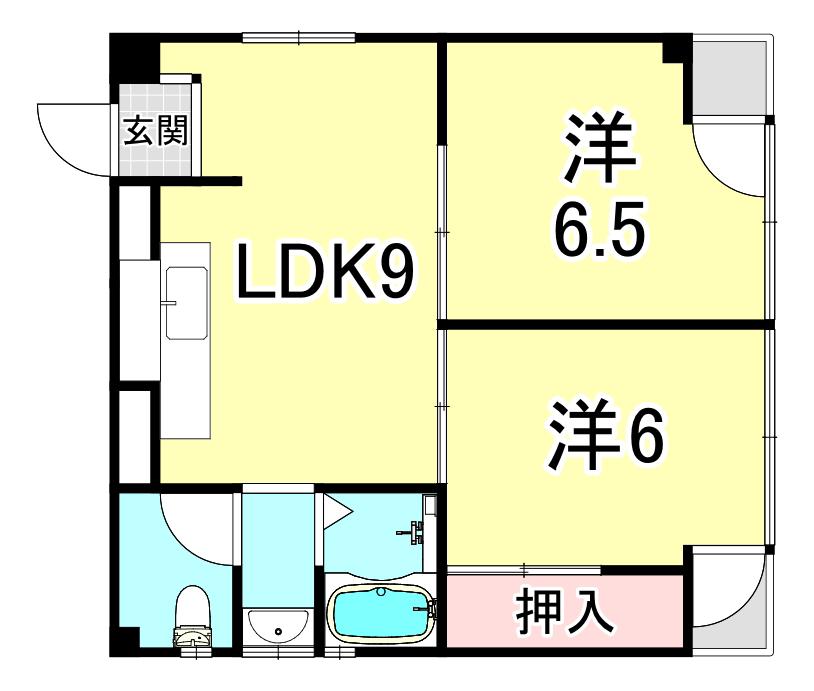 ブリーズ・ド・垂水(2LDK/2階)の間取り写真