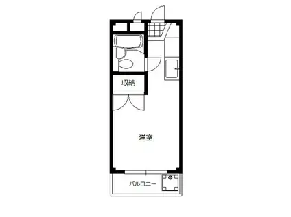 コンチネンタル学南町(1K/3階)の間取り写真