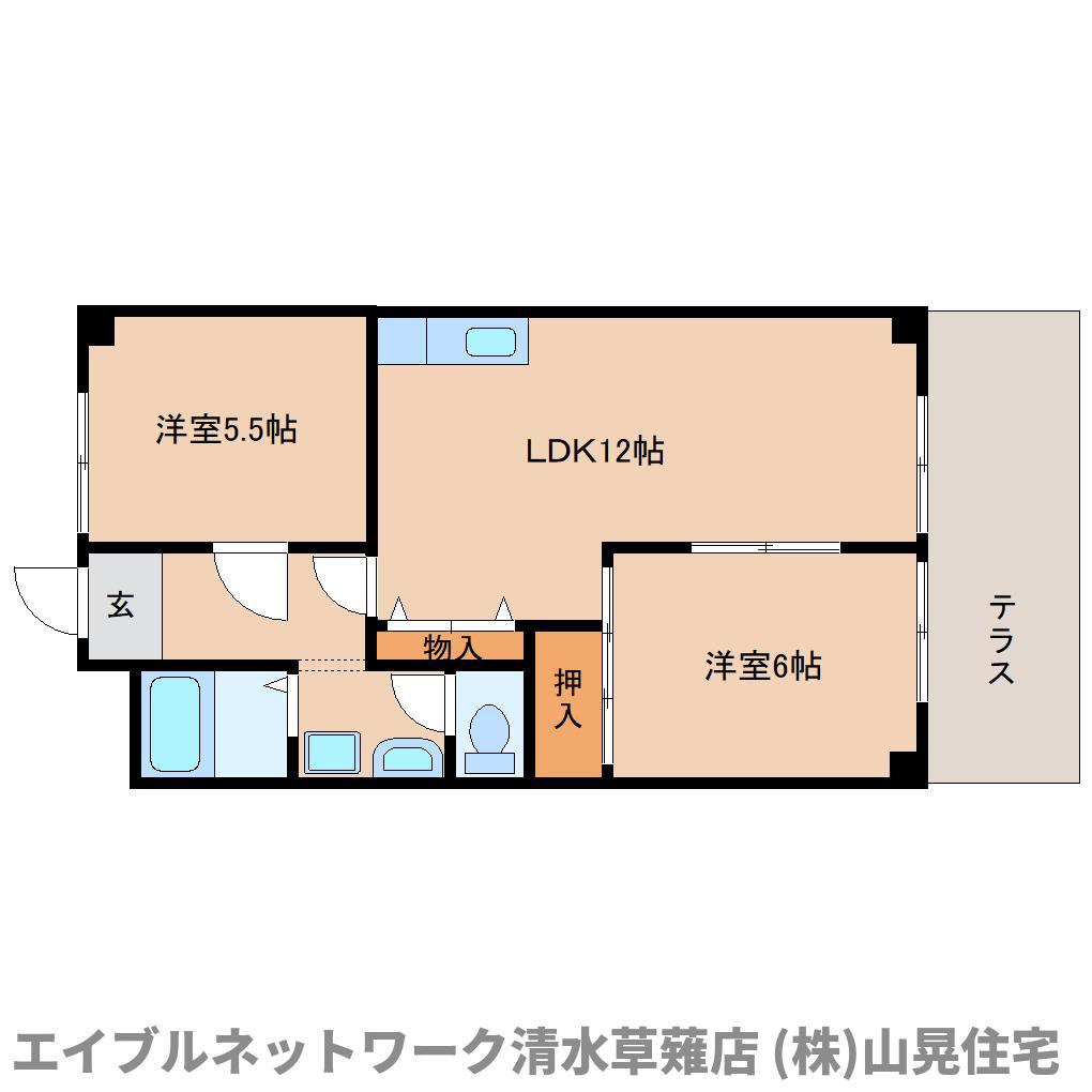 ジュネスIII(2LDK/1階)の間取り写真