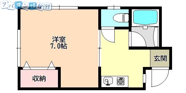 メゾンゆうとぴあ(1K/1階)の間取り写真