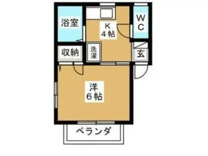 サマックス グレシャス(1K/2階)の間取り写真