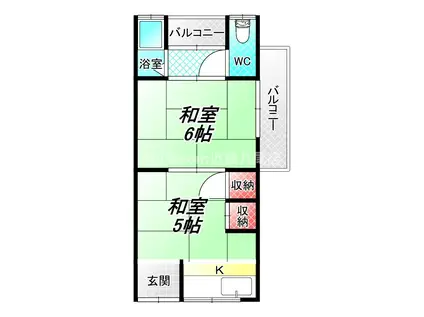 石田文化(2K/1階)の間取り写真