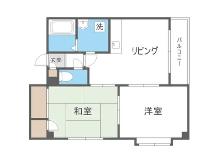 朝日ハイツ北35条(2DK/4階)の間取り写真