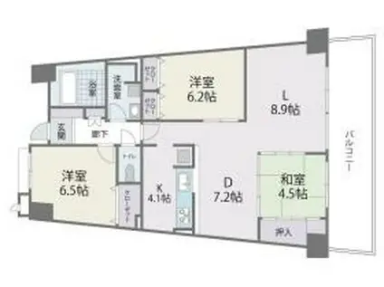 アイランドシティインフィニガーデン イースト棟(3LDK/6階)の間取り写真