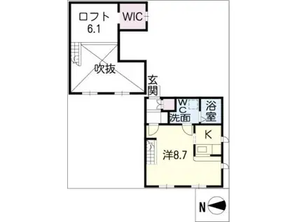 プリマグランデ安城 壱番館(ワンルーム/1階)の間取り写真