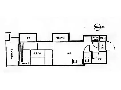 プレジデントハイム(1DK/1階)の間取り写真