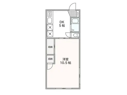 プレザントハウス(1DK/1階)の間取り写真