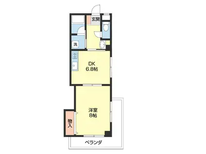 シーサイドM(1DK/2階)の間取り写真