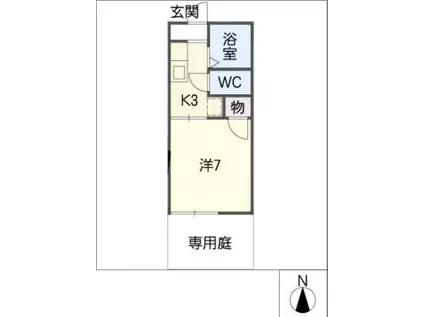 メゾン ヴェルデ(1K/1階)の間取り写真