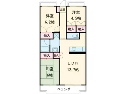 サン・フレア・ベル長通(3LDK/4階)の間取り写真
