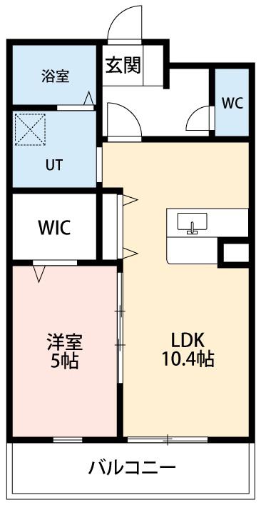 リトリート蓑川(1LDK/1階)の間取り写真