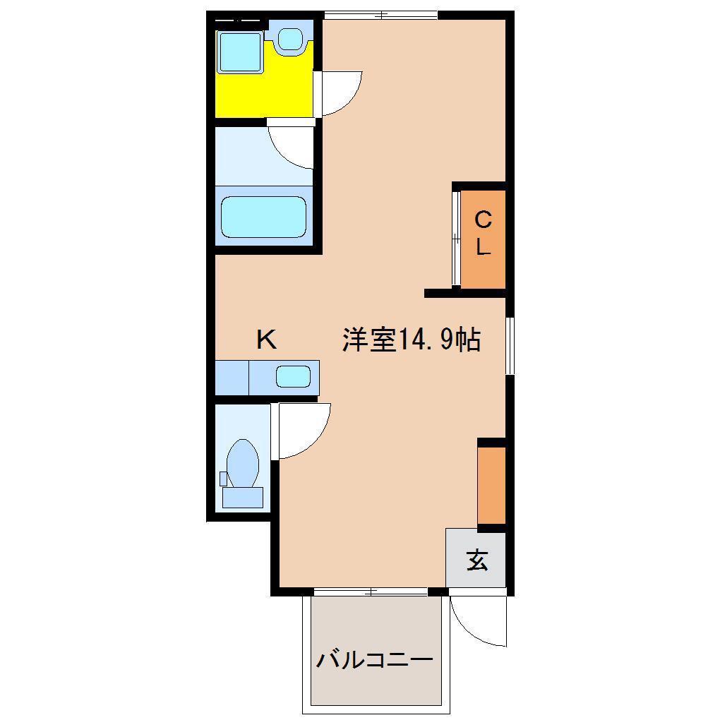 フェリス大工町(ワンルーム/1階)の間取り写真