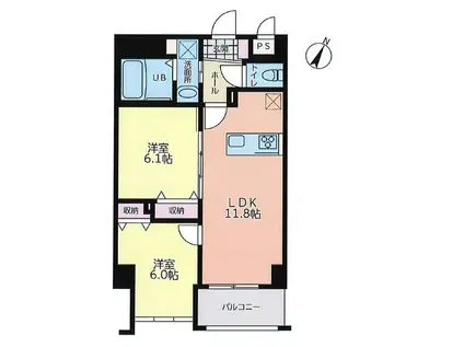 第8山洋ビル(2LDK/5階)の間取り写真