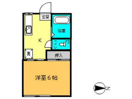 グリーンコーポラス(1K/1階)の間取り写真
