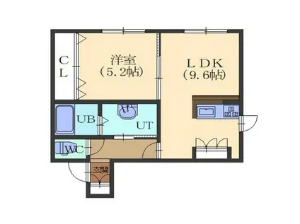 LIBREリブレ(1LDK/2階)の間取り写真