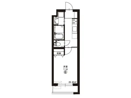 志幸86GRANDE III(1K/4階)の間取り写真