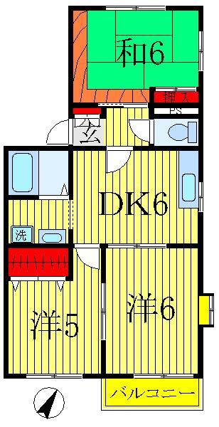 メゾンルミエール(3DK/2階)の間取り写真