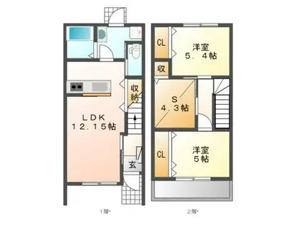 URBAN GARDEN(2SLDK/1階)の間取り写真