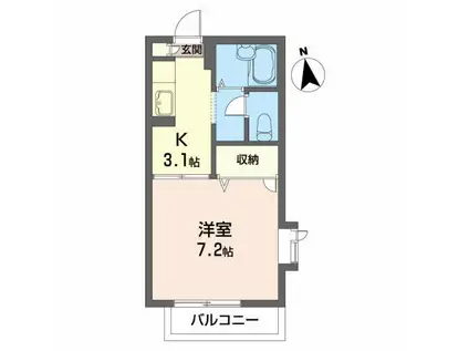 ディアス147(1K/2階)の間取り写真