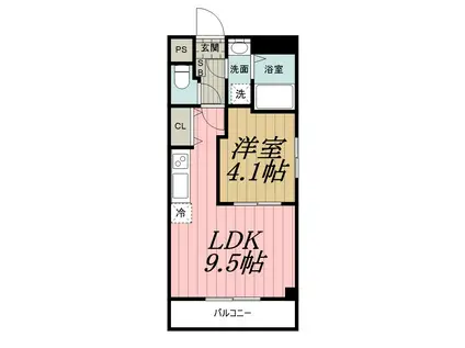RELACHE新宿(1LDK/5階)の間取り写真