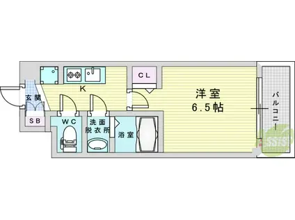 スプランディッド7(1K/4階)の間取り写真