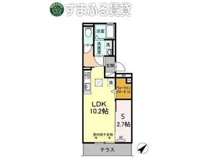 アンセム(1LDK/1階)の間取り写真