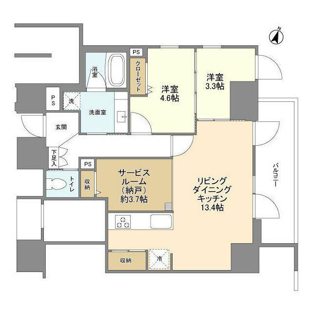 LASANTE麹町(2SLDK/5階)の間取り写真