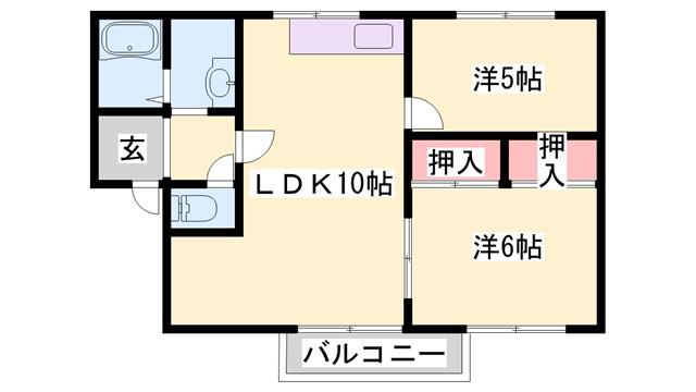 メールメゾン(2LDK/2階)の間取り写真