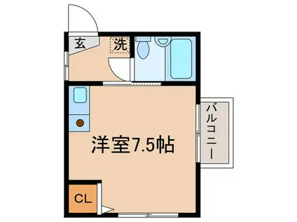 ハイツダイネツ(ワンルーム/2階)の間取り写真