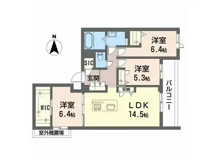 エスペランサ北田辺II(3LDK/4階)の間取り写真