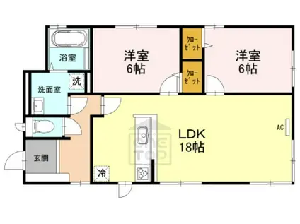 メイマオ A棟(2LDK/1階)の間取り写真