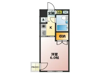 エステート藤沢(1K/2階)の間取り写真