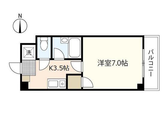 ラフォーレ東原III(1K/1階)の間取り写真