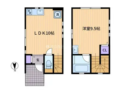 代々木4丁目テラスハウス(1LDK/1階)の間取り写真
