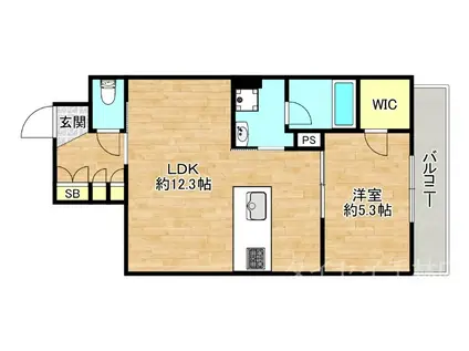 シャーメゾン菱屋東(1LDK/2階)の間取り写真