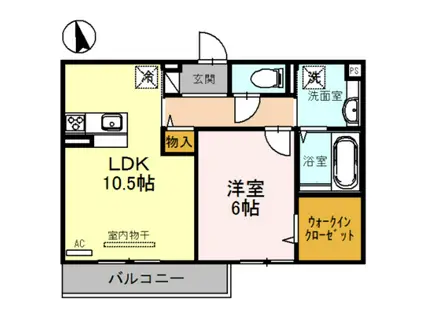 エクレール殿辻(1LDK/2階)の間取り写真
