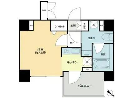 KDA SHINAGAWA OSAKI(1K/5階)の間取り写真