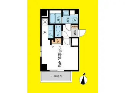 S-FORT湘南平塚(ワンルーム/2階)の間取り写真