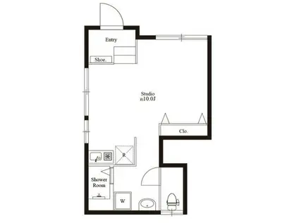 カーサKOMONE(ワンルーム/1階)の間取り写真
